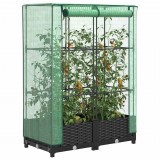 vidaXL Rattan megjelenésű magaságyás melegháztakaróval 80x40x123 cm