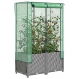 vidaXL Rattan megjelenésű magaságyás melegháztakaróval 80x40x138 cm