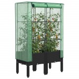 vidaXL Rattan megjelenésű magaságyás melegháztakaróval 80x40x140 cm