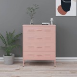 vidaXL Rózsaszín acél fiókos szekrény 80 x 35 x 101,5 cm