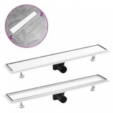 vidaXL Rozsdamentes acél 2 az 1-ben zuhanylefolyó fedéllel 73 x 14 cm