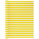 vidaXL Sárga és fehér HDPE erkélyparaván 120 x 600 cm