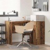 vidaXL Sarokíróasztal fiókkal polcokkal Öreg fa 102 x 88 x 75 cm