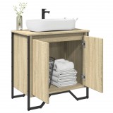 vidaXL Sonoma tölgy szerelt fa fürdőszobai mosdószekrény 60x35x60 cm