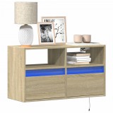 vidaXL Sonoma tölgy színű fali TV-szekrény LED-ekkel 80x31x45 cm