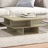 vidaXL Sonoma tölgy színű szerelt fa dohányzóasztal 70x70x29 cm