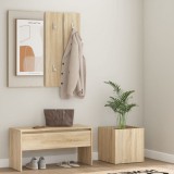 vidaXL Sonoma tölgy színű szerelt fa előszobabútor-szett