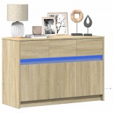 vidaXL Sonoma tölgy színű szerelt fa LED-es TV-szekrény 91x34x61 cm