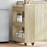 vidaXL Sonoma tölgy színű szerelt fa szekrény kerekekkel 60x22x79 cm