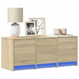 vidaXL Sonoma tölgy színű szerelt fa TV-szekrény LED-del 97x34x40 cm