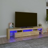 vidaXL Sonoma tölgy színű TV-szekrény LED-lámpákkal 200x36,5x40 cm