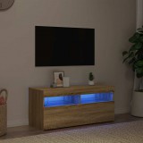 vidaXL Sonoma tölgy színű TV-szekrény LED-világítással 90 x 35 x 40 cm