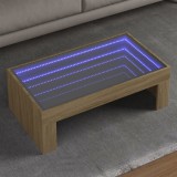 vidaXL Sonoma tölgy végtelen hatású LED-es dohányzóasztal 90x50x30 cm