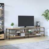vidaXL Sonoma tölgyszínű szerelt fa és fém TV-szekrény 200x30x50 cm