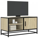 vidaXL Sonoma tölgyszínű szerelt fa és fém TV-szekrény 80x34,5x40 cm