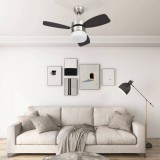 vidaXL Sötétbarna távirányítós mennyezeti ventilátor lámpával 76 cm