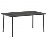 vidaXL Sötétszürke acél kerti asztal 150 x 90 x 72 cm