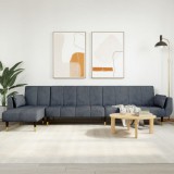 vidaXL Sötétszürke L-alakú bársony kanapéágy 275x140x70 cm