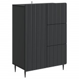 vidaXL Széf fiókkal Fekete 66 x 34,5 x 91,5 cm Szerelt Fa