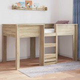 vidaXL Szükidő ágy matracmal Sonoma tölgy 100 x 200 cm Faanyag