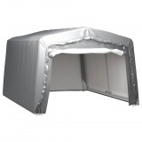 vidaXL Szürke acél tárolósátor 370x370 cm