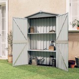 vidaXL Szürke horganyzott acél kerti fészer 116x45x175 cm