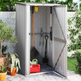 vidaXL Szürke horganyzott acél kerti fészer 118,5 x 97 x 209,5 cm