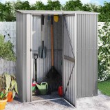 vidaXL Szürke horganyzott acél kerti fészer 180,5 x 97 x 209,5 cm