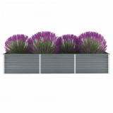 vidaXL Szürke horganyzott acél kerti magaságyás 240 x 80 x 45 cm
