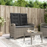 vidaXL Szürke polyrattan dönthető kerti pad párnával