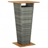 vidaXL Szürke polyrattan és tömör akácfa bárasztal 60 x 60 x 110 cm