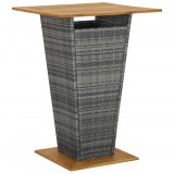 vidaXL Szürke polyrattan és tömör akácfa bárasztal 80 x 80 x 110 cm