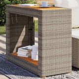 vidaXL Szürke polyrattan falapos kerti asztal 100x40x75 cm