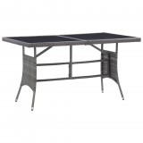 vidaXL Szürke polyrattan kerti asztal 140 x 80 x 74 cm