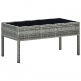 vidaXL Szürke polyrattan kerti asztal 75 x 40 x 37 cm