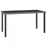 vidaXL Szürke polyrattan kerti étkezőasztal 140 x 70 x 73 cm