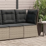 vidaXL Szürke polyrattan kerti sarokkanapé párnával
