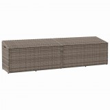 vidaXL Szürke polyrattan kerti tárolóláda 220x50x58 cm