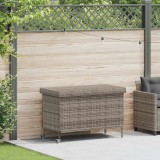 vidaXL Szürke polyrattan kerti tárolóláda kerekekkel 110x55x73 cm
