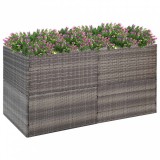 vidaXL Szürke polyrattan kerti ültetőláda 157x80x80 cm