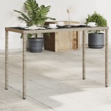 vidaXL Szürke polyrattan üveglapos kerti asztal 115x54x74 cm