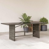 vidaXL Szürke polyrattan üveglapos kerti asztal 190x80x74 cm