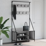 vidaXL Szürke sonoma ruhafogas cipőpolccal 100x41x184 cm
