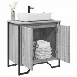 vidaXL Szürke sonoma szerelt fa fürdőszobai mosdószekrény 60x35x60 cm