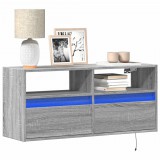 vidaXL Szürke sonoma színű fali TV-szekrény LED-del 100x31x45 cm