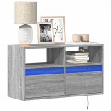 vidaXL Szürke sonoma színű fali TV-szekrény LED-del 80 x 31 x 45 cm