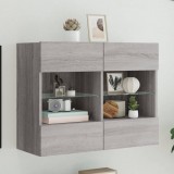 vidaXL Szürke sonoma színű fali TV-szekrény LED-ekkel 78,5x30x60,5 cm