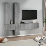 vidaXL Szürke-sonoma színű falra szerelhető szerelt fa TV-szekrény