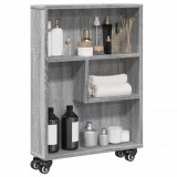 vidaXL Szürke sonoma színű szerelt fa keskeny tárolókocsi 48x13x68 cm