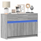 vidaXL Szürke sonoma színű szerelt fa LED-es TV-szekrény 91x34x61 cm